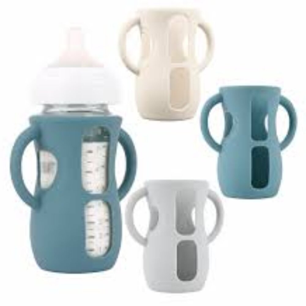 3 Pack Silicone Sleeves with Handles for Avent Natural Glass Baby Bottles 8 oz